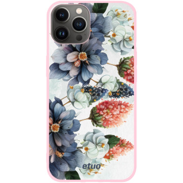 Etui na telefon - casey Soft Flex Design - Bloom & Buzz - Blue flowers - różowy