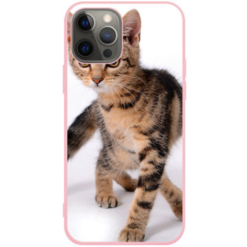 Phone case - casey Soft Flex Design - Case with cat - Cute kitty - pink