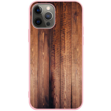 Phone case - casey Soft Flex Design - Wood - Wooden boards - pink