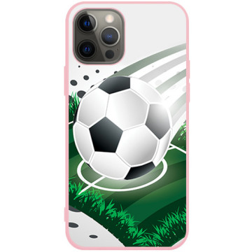Phone case - casey Soft Flex Design - Football - Ball on the field - pink