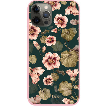 Etui na telefon - casey Soft Flex Design - Flora - Kasiags Flora Dark Pattern - różowy