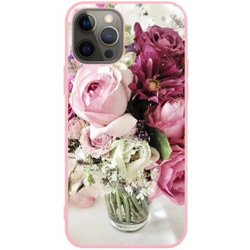 Phone case - casey Soft Flex Design - Floral Case - Maroon bouquet of roses - pink