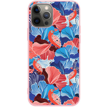 Phone case - casey Soft Flex Design - Floral Case - Flower leaves - pink