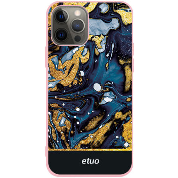 Phone case - casey Soft Flex Design - Chic Design - Gold and Navy Blue - pink
