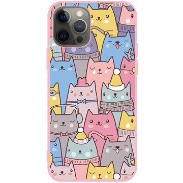 Phone case - casey Soft Flex Design - Saint Nicholas Gift - Santa Claus cats - pink