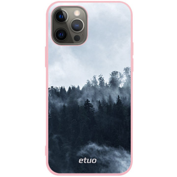 Phone case - casey Soft Flex Design - Natural - Mountain forest - pink