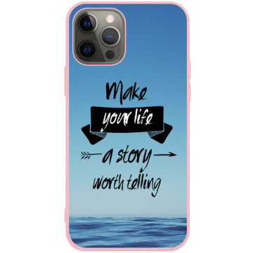 Phone case - casey Soft Flex Design - The sentence - Make your life story - pink