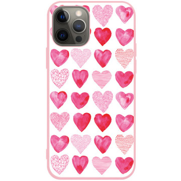 Phone case - casey Soft Flex Design - Valentine's Day - Pink hearts - pink