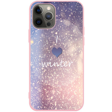 Phone case - casey Soft Flex Design - Christmas gift - I love Winter - pink