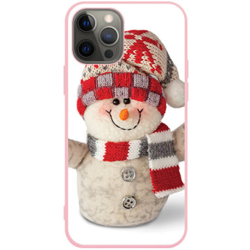 Phone case - casey Soft Flex Design - Christmas gift - Snowman - pink