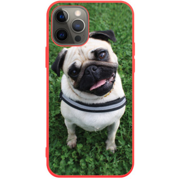 Phone case - casey Soft Flex Design - Funny Animals - Funny Pug - red