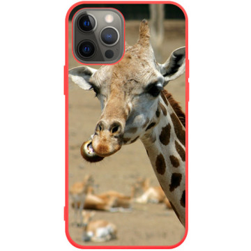 Phone case - casey Soft Flex Design - Funny Animals - Funny Giraffe - red