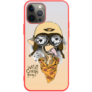 Phone case - casey Soft Flex Design - Funny Animals - Giraffe glasses - red