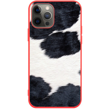 Phone case - casey Soft Flex Design - Animal Pattern - White-black cow - red
