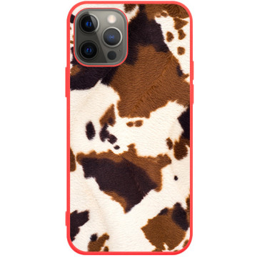 Phone case - casey Soft Flex Design - Animal Pattern - Brown Cow - red