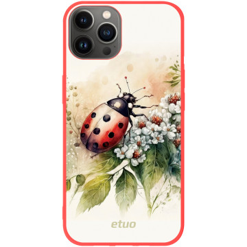 Etui na telefon - casey Soft Flex Design - Bloom & Buzz - Ladybug among the flowers - czerwony