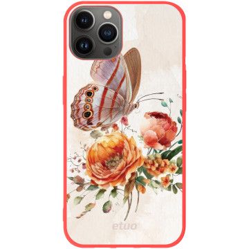 Etui na telefon - casey Soft Flex Design - Bloom & Buzz - Butterfly among the flowers - czerwony