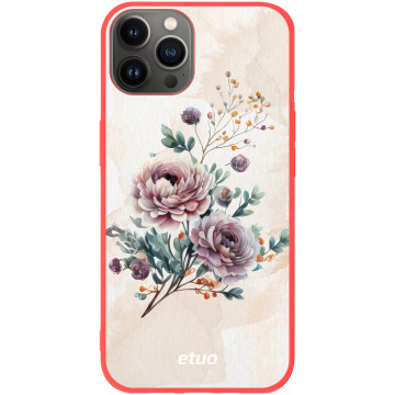 Etui na telefon - casey Soft Flex Design - Bloom & Buzz - Vintage Summer Flowers - czerwony