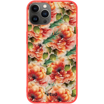 Etui na telefon - casey Soft Flex Design - Bloom & Buzz - Orange flower pattern - czerwony