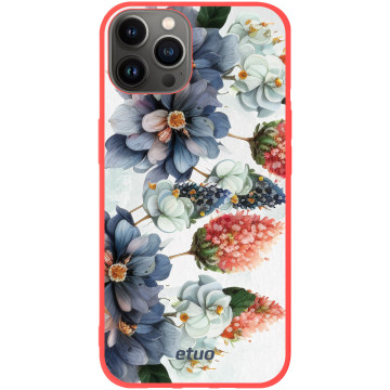 Etui na telefon - casey Soft Flex Design - Bloom & Buzz - Blue flowers - czerwony