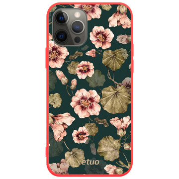 Etui na telefon - casey Soft Flex Design - Flora - Kasiags Flora Dark Pattern - czerwony