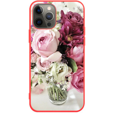 Phone case - casey Soft Flex Design - Floral Case - Maroon bouquet of roses - red