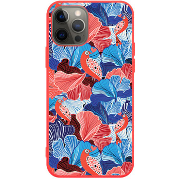 Phone case - casey Soft Flex Design - Floral Case - Flower leaves - red