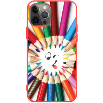 Phone case - casey Soft Flex Design - Gift for Children's Day - Colored pencils - red