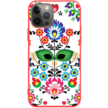 Phone case - casey Soft Flex Design - Folk - Lowicz cutouts - red