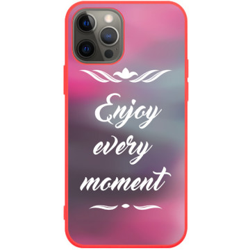 Phone case - casey Soft Flex Design - The sentence - Enjoy every moment - red