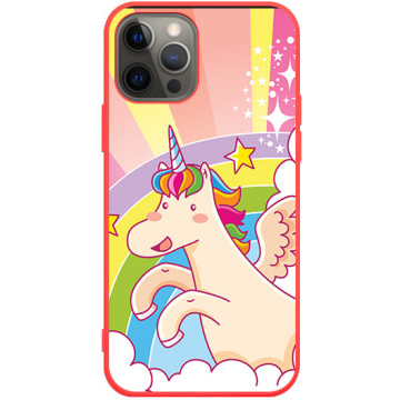 Phone case - casey Soft Flex Design - Unicorn - Unicorn with rainbow - red