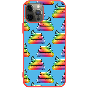 Phone case - casey Soft Flex Design - Unicorn - Rainbow poop - red