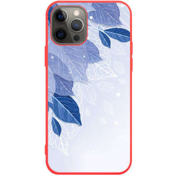 Phone case - casey Soft Flex Design - Winter - Winter leaves - red