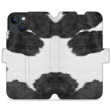 Phone case - casey Wallet Design - Animal Pattern - White-black cow