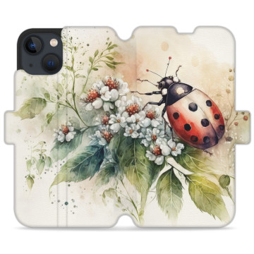 Phone case - casey Wallet Design - Bloom & Buzz - Ladybug among the flowers
