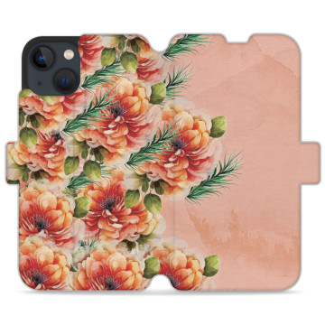 Phone case - casey Wallet Design - Bloom & Buzz - Orange flower pattern