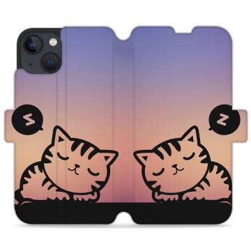 Phone case - casey Wallet Design - Case with cat - Cat sleeping