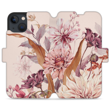 Phone case - casey Wallet Design - Flora - Kasiags Beige Flora Aesthetic