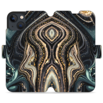 Phone case - casey Wallet Design - Gold Abstract - Black and gold marble