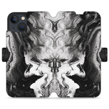 Phone case - casey Wallet Design - Insta Marble - White-black marble
