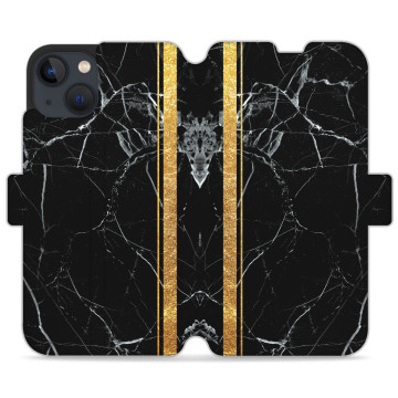 Phone case - casey Wallet Design - Marble Case - Marble with gold stripe