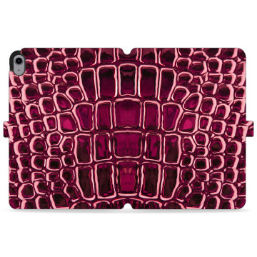 Tablet case - casey Wallet Design - Animal Pattern - Red crocodile leather