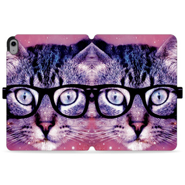 Tablet case - casey Wallet Design - Case with cat - Cat with glasses