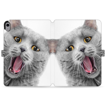 Tablet case - casey Wallet Design - Case with cat - Meowing cat