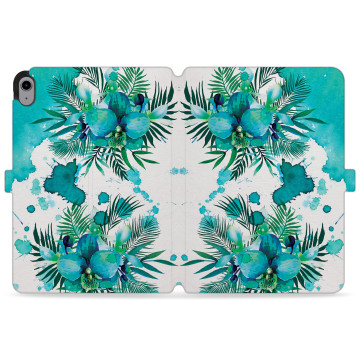 Tablet case - casey Wallet Design - Floral Case - Turquoise orchid