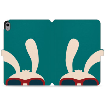 Tablet case - casey Wallet Design - Forever Young - Rabbit with glasses