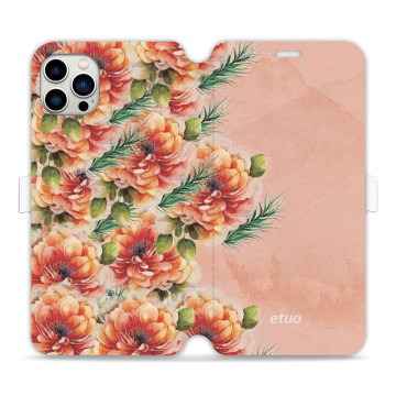 Phone case - casey Wallet Book Design - Bloom & Buzz - Orange flower pattern