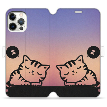 Phone case - casey Wallet Book Design - Case with cat - Cat sleeping