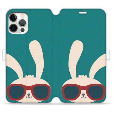 Phone case - casey Wallet Book Design - Forever Young - Rabbit with glasses
