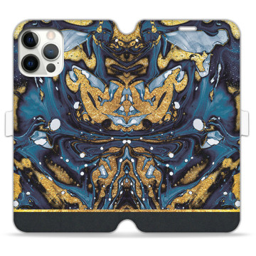 Phone case - casey Wallet Book Design - Chic Design - Gold and Navy Blue